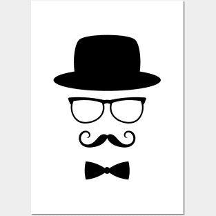 Retro gentleman with eyeglasses Posters and Art